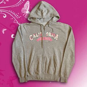 Size XL Y2K California Cotton Zip Up Hoodie